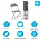 Emma and Oliver Plastic Folding Chair - 4 Pack 650LB Weight Capacity